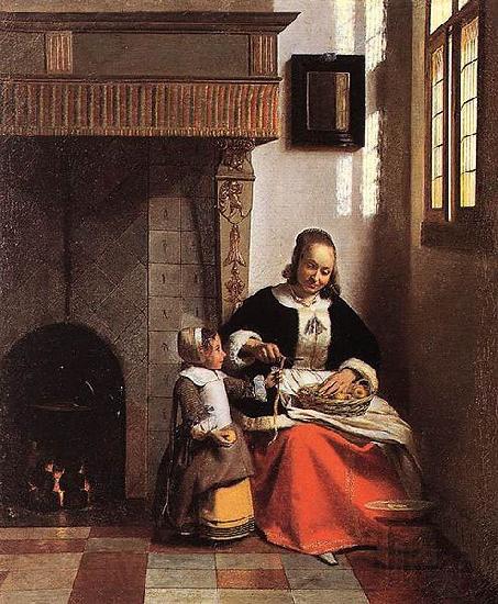 Pieter de Hooch A Woman Peeling Apples Spain oil painting art